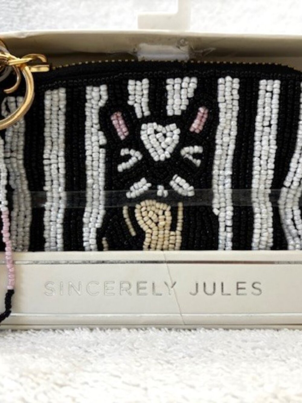 Sincerely Jules frenchie beaded coin purse NWT
